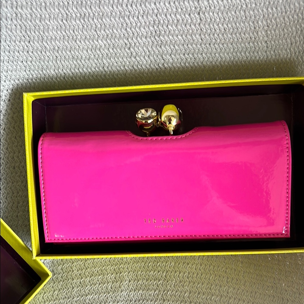 Ted Baker Pink Wallet with Gold Accents